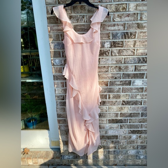 NWTs A New Day Pastel Light Pink Coquette Asymmetrical Ruffle Dress - Picture 11 of 16